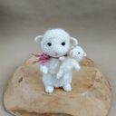 Owieczka z maleństwem - filcowana figurka