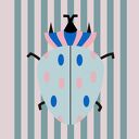 Grafika Charlie beetle niebieski