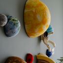 Duży zestaw planet 3D z rakietą i astronautą - kosmiczna dekoracja na sufit i ścianę