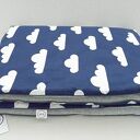 Kocyk ocieplany Kołderka Chmurki Granat