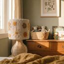 Lampka nocna Kwiatki - kwiatowa lampka handmade do pokoju dziecięcego w stylu boho