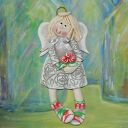 Komu Róże? Komu? aniołek z masy solnej, prezent, dekoracja