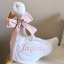 Przytulanka Gąska z Imieniem - ozdoba do łóżeczka i prezent na babyshower