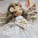 Pamiątka Pierwszej Komunii - aniołek na obręczy | Pakowanie na prezent