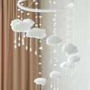 Karuzela niemowlęca z kryształkami i chmurkami - dekoracyjny mobil, ręcznie robiony