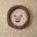 Wianek dekoracyjny z myszką - ręcznie wykonana dekoracja do pokoju dziecka