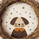 Wianek dekoracyjny z pieskiem - ręcznie wykonana dekoracja do pokoju dziecka