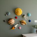 Duży zestaw planet 3D z rakietą i astronautą - kosmiczna dekoracja na sufit i ścianę