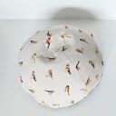 Naturalna w kolorze lnu Pufa dziecięca Leśne Ptaszki - delikatne i harmonijne