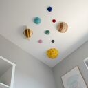 Duże planety 3D Układu Słonecznego z filcu - dekoracja Montessori na sufit do pokoju dziecka