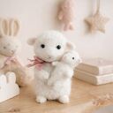 Owieczka z maleństwem - filcowana figurka