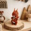 Wiewiórka z maleństwem - filcowana figurka