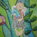 Hej! Pojadę - aniołek z masy solnej, prezent, dekoracja