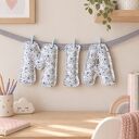 Materiałowa Girlanda Imienna 3D Kwiaty Boho 12cm