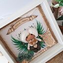 aniołek stróż w ramce 3 d z szybką dla chłopca