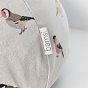 Naturalna w kolorze lnu Pufa dziecięca Leśne Ptaszki - delikatne i harmonijne