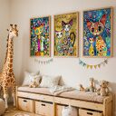 Zestaw Plakatów 3x 30x40 cm Kolorowe koty (set258)