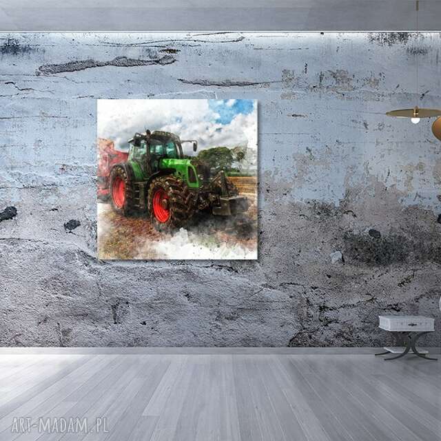 obraz TRAKTOR 4 -40x40cm na płótnie ciągnik rolnika