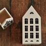 kubek na kredki pokoik dziecka domki czarno białe - komplet 2 szt, duży i mały pojemnik pojemniki domek dekoracja