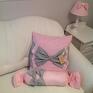 dziecko różowe przepiękne wałki dekoracyjne 100% bawełna w komplecie 2 sztuki poduszka