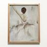 białe dziewczynka balerina, ręcznie malowany obrazek olejny 40x50cm do dziecko pokoik dziecka