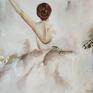 pokoik dziecka: Balerina, ręcznie malowany olejny 50x40cm Do pokoju dziewczynki - obrazek baletnica pokój
