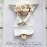 srebrne pokoik dziecka figurka anioła biały aniołek pamiątka i komuni prezent personalizowany