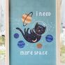 pokoik dziecka: Plakat A4 - Kot w kosmosie 1 - kosmonauta kosmos
