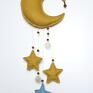 złote pokoik dziecka księżyc zawieszka urocza księżycowa ozdoba z ekologicznymi, drewnianymi dekorami dekoracja gwiazdy