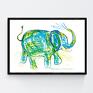 annasko obrazek, słoń, plakat ze słoniem pokój chłopca pokoik dziecka na szczęście