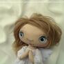 pokoik dziecka: ANIOŁEK lalka - dekoracja tekstylna, OOAK na szczęście na ścianę na prezent