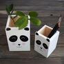 mały - pojemnik na kredki - panda - pudełko na przybory organizer na biurko