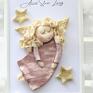 białe pokoik dziecka różowy aniołek dla dziewczynki na pamiątka chrztu anioł