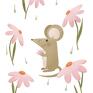 pokoik wiosenna ilustracja myszka i kwiaty pokój dziecka