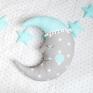 gwiazdy dekoracja zestaw z girlandą śpiący księżyc uszyty z poduszka