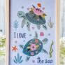 maly koziolek pokój dziecka żółw plakat a4 - żółwiki obrazek ocean