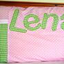 różowe pokoik dziecka poszewka na poduszkę z imieniem i kieszonką na prezent pościel