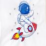 proporczyk pokoik dziecka białe - astronauta na rakiecie rakieta