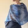 Anna Damzyn handmade poncho lniane "zachmurzone niebo" ponczo upominek