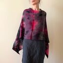 Ponczo wełniane z baby alpaki róż&szary