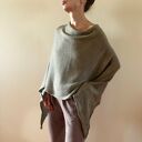 Wełniane ponczo jasnobrązowe z młodej alpaki