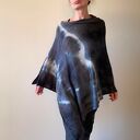 Narzutka z wełny merino grafit z jasnym