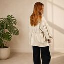 Kimono damskie lniane SOLENA - poncho na lato i plażę