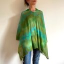 Lniana narzutka w zieleniach