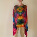 Ponczo z wełny merino "tęczowe"