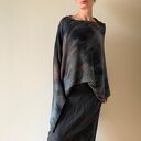 Ponczo z wełny merino brown&gray