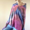 Lniane ponczo pink&blue
