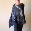 Narzutka z wełny merino grafit z jasnym