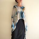 Narzutka z wełny merino jasna z ciemnym