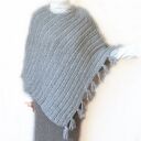 Ponczo handmade, ręcznie robione na drutach /1/